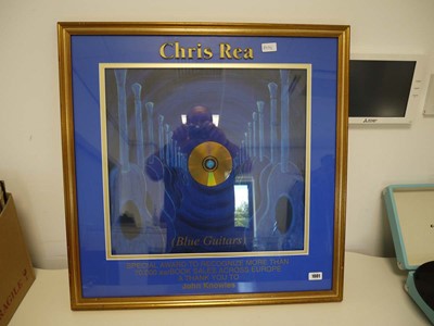 Lot Framed gold disc presented to Chris Rea for...