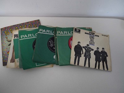 Lot Small box of 7" vinyl records incl. 15 Beatles...