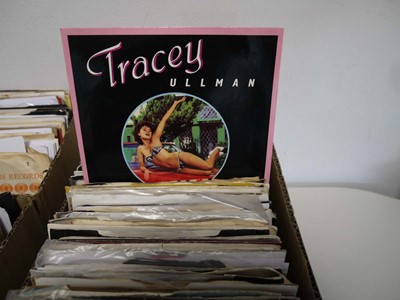 Lot 2 boxes of 7" singles incl. Bomb the Base,...