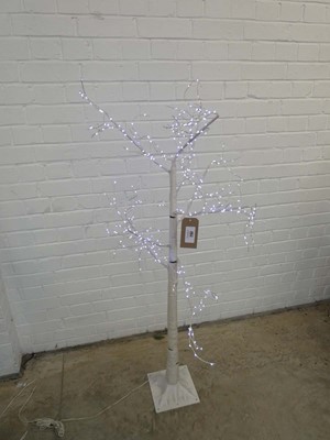 Lot A white LED pre-lit free standing tree with...