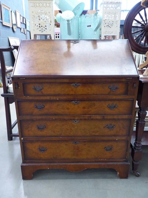 Lot 5099 - Reproduction mahogany bureau with 4 drawers under