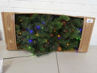 Lot A boxed pre-lit 9ft Christmas garland with...