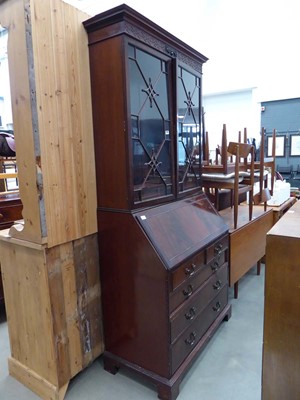 Lot 5183 - Late Victorian mahogany bureau bookcase