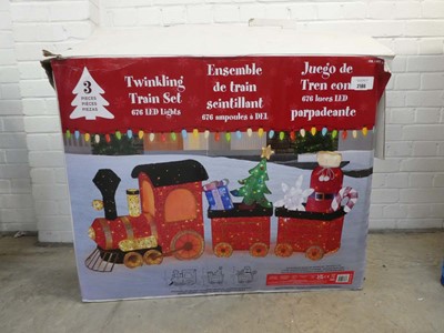 Lot A boxed 3 piece outdoor twinkling train set