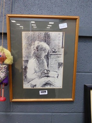 Lot 5320 - Pierre Luigi Baffoni ink drawing of a women...