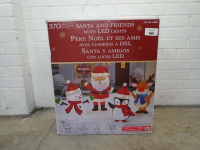 Lot Boxed outdoor 4 piece light up Santa & friends...