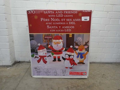 Lot Boxed outdoor 4 piece light up Santa & friends...