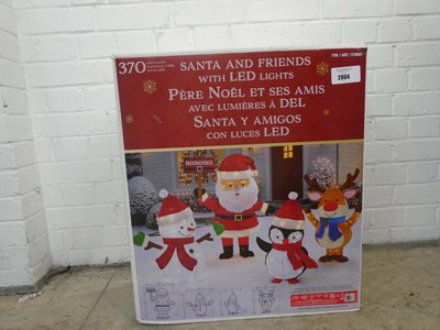 Lot Boxed outdoor 4 piece light up Santa & friends...