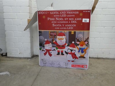 Lot Boxed outdoor 4 piece light up Santa & friends...