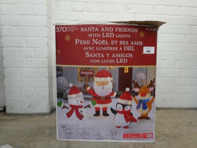 Lot Boxed outdoor 4 piece light up Santa & friends...