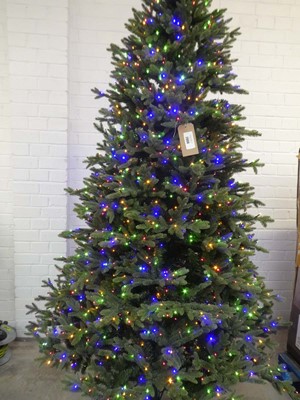 Lot 7.5ft pre lit artificial Christmas tree with...
