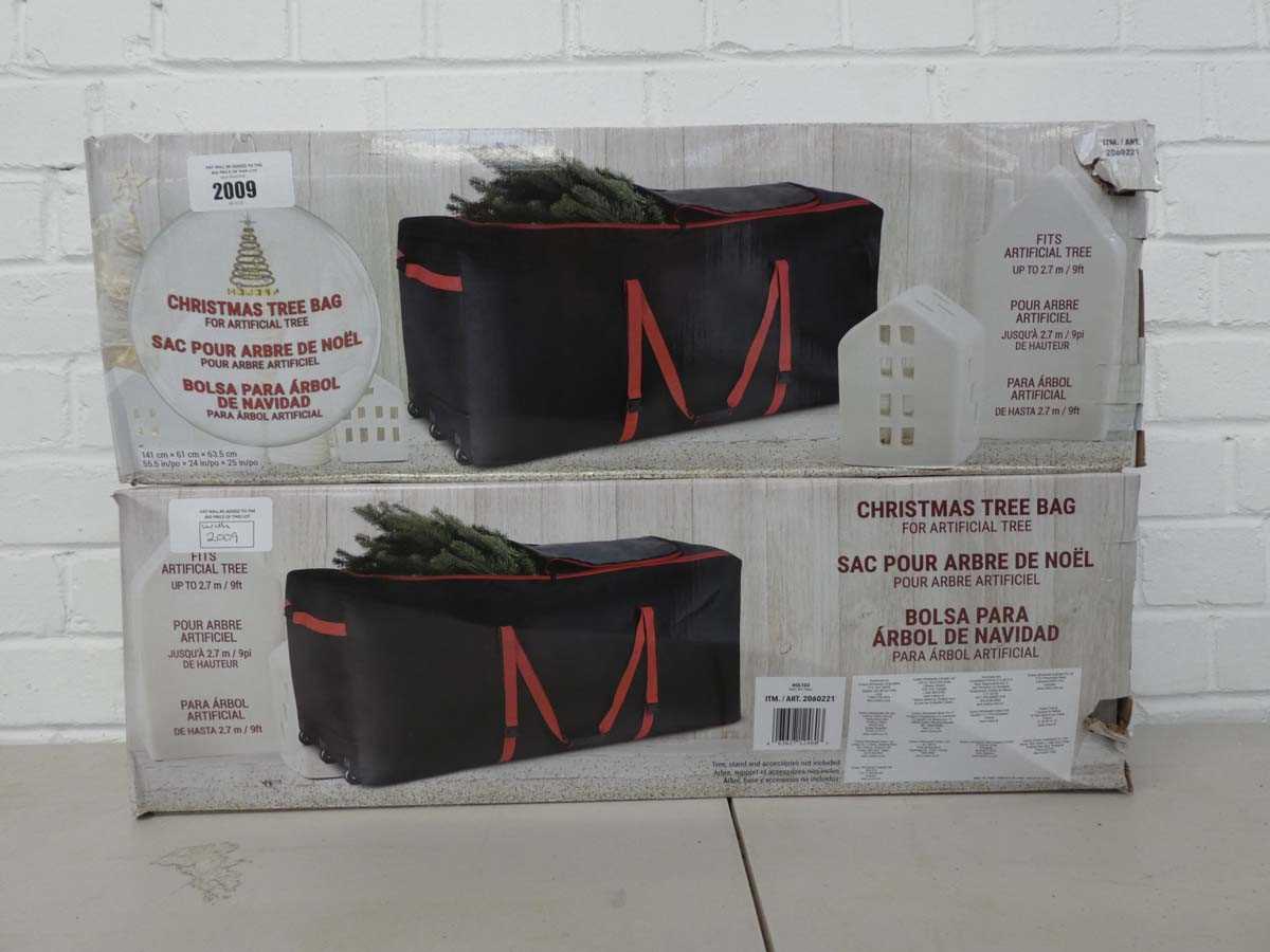 Lot x2 boxed Christmas tree bags with 9ft capacity