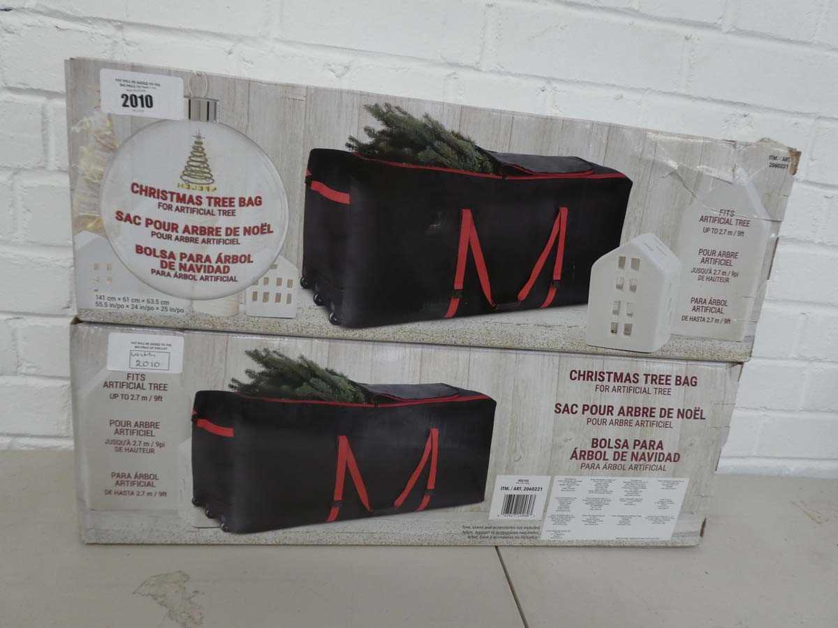 Lot x2 boxed Christmas tree bags with 9ft capacity