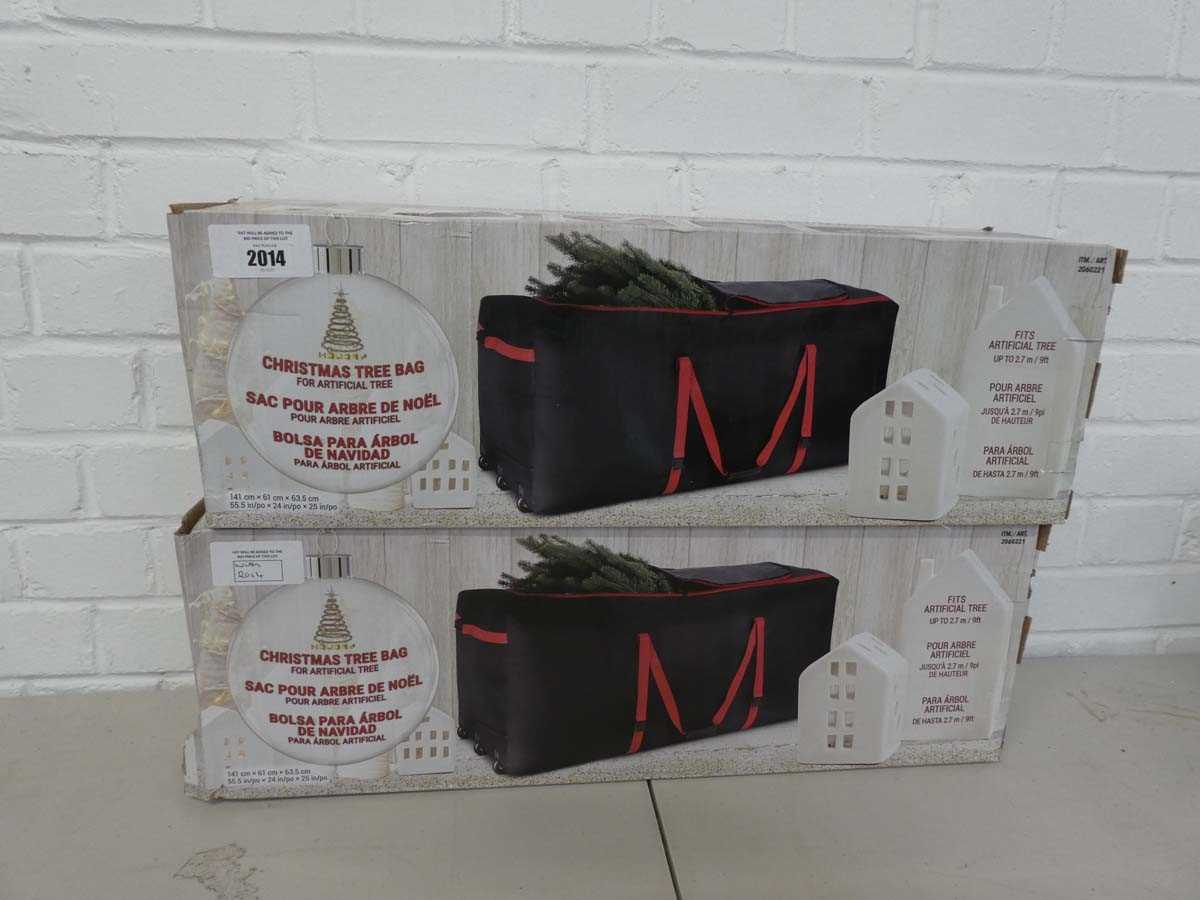 Lot x2 boxed Christmas tree bags with 9ft capacity