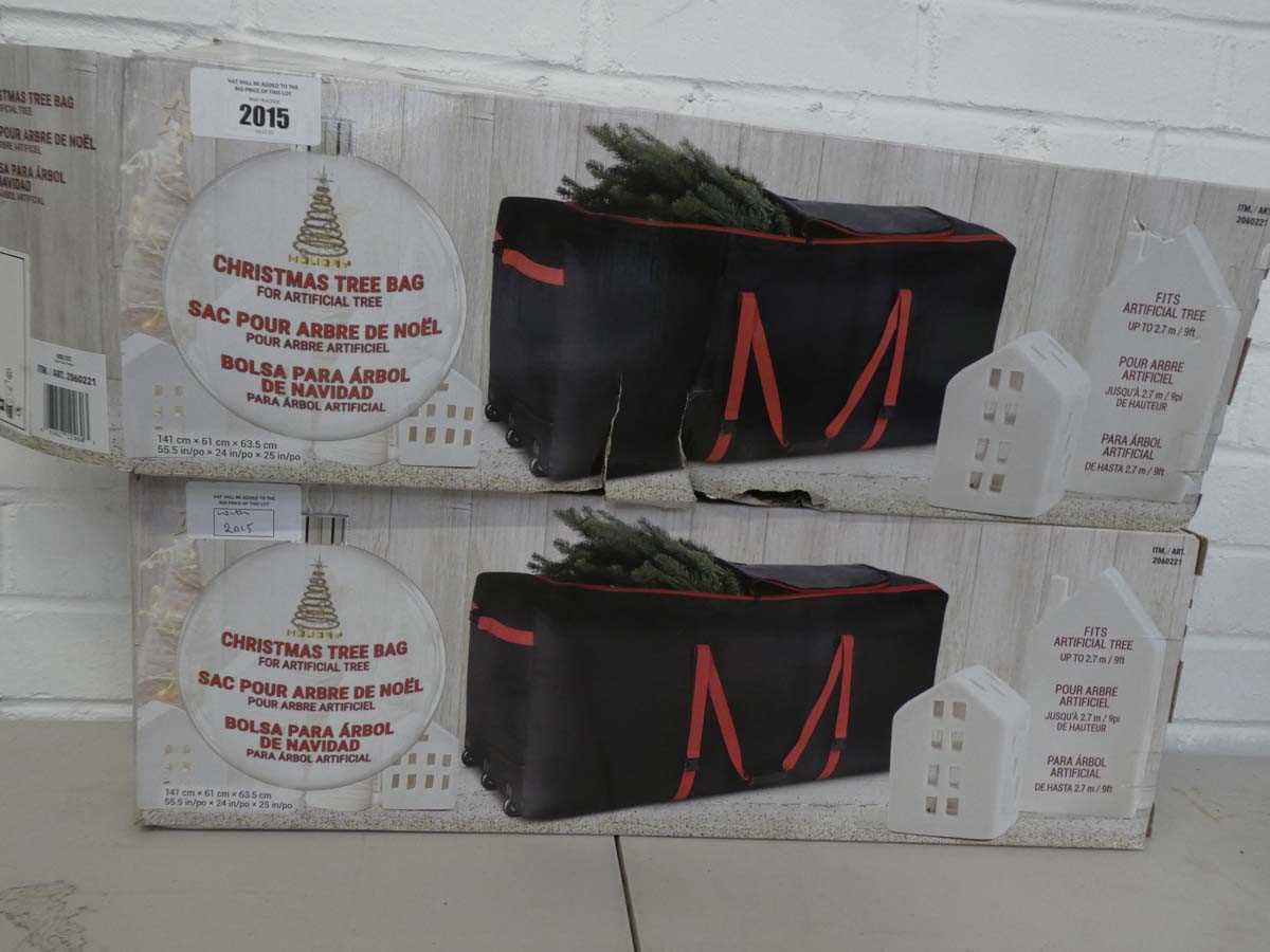 Lot x2 boxed Christmas tree bags with 9ft capacity