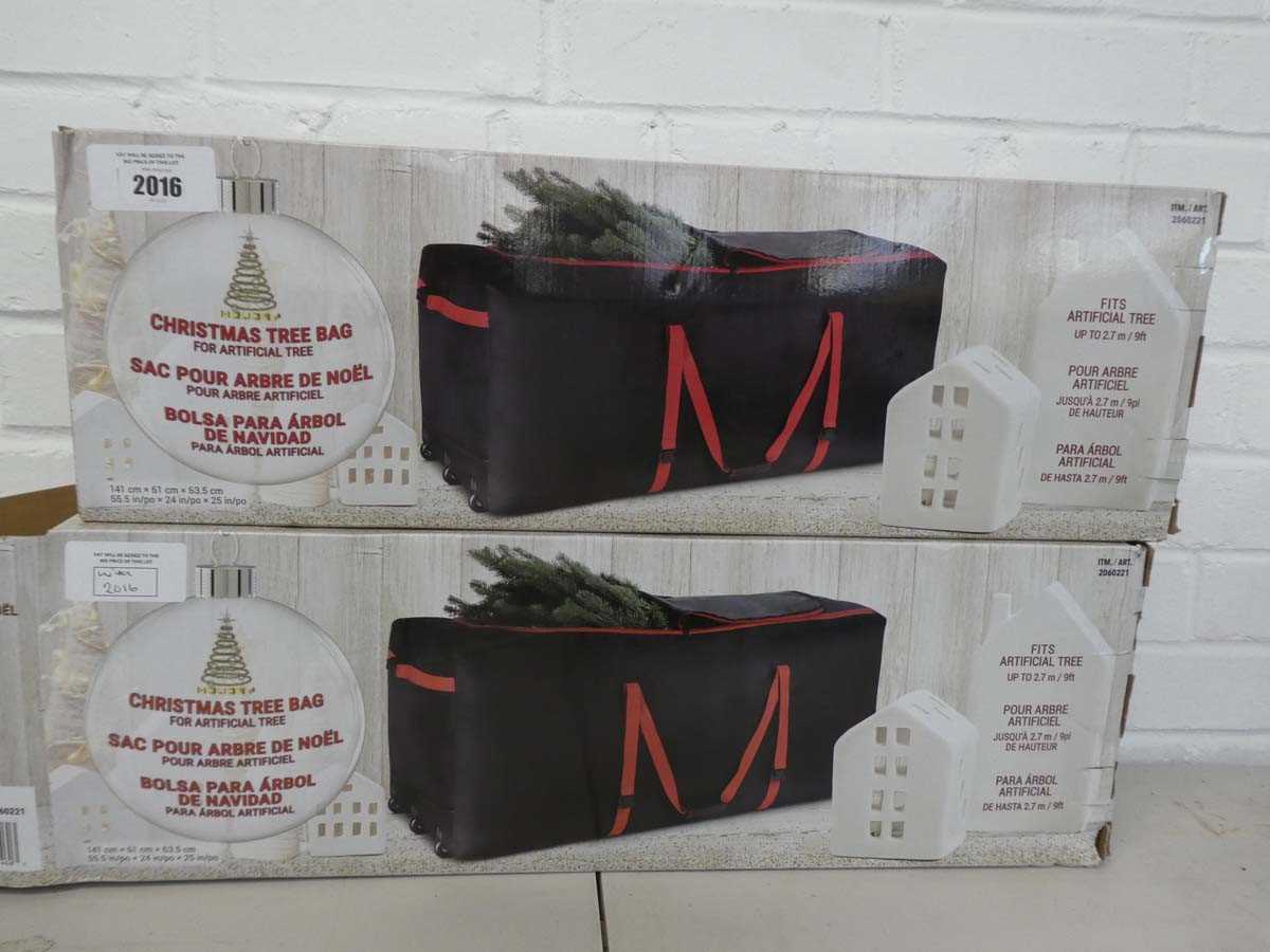 Lot x2 boxed Christmas tree bags with 9ft capacity