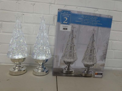 Lot Boxed set of 2 battery operated glitter trees