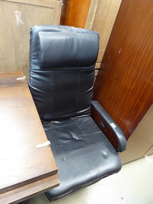 Lot 5347 - Black leather effect swivel armchair