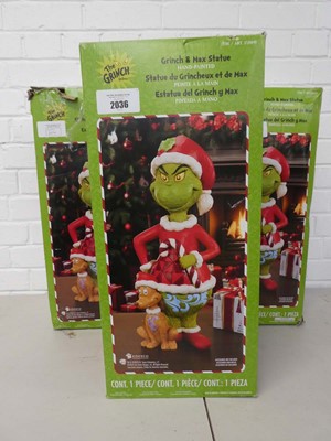 Lot x3 boxed Grinch & Max hand painted Christmas...