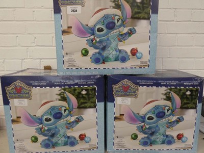 Lot x3 boxed Disney Stitch hand painted Christmas...