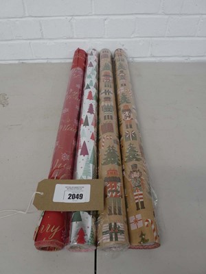 Lot x4 rolls of double sided Christmas themed gift...