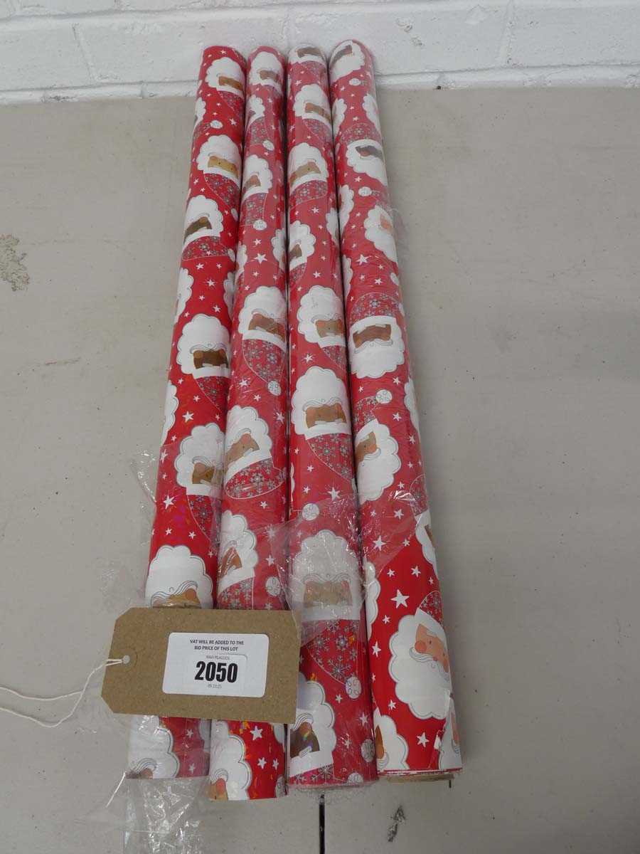 Lot x4 rolls of double sided Christmas themed gift...