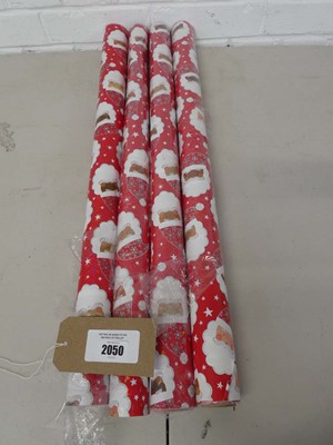 Lot x4 rolls of double sided Christmas themed gift...