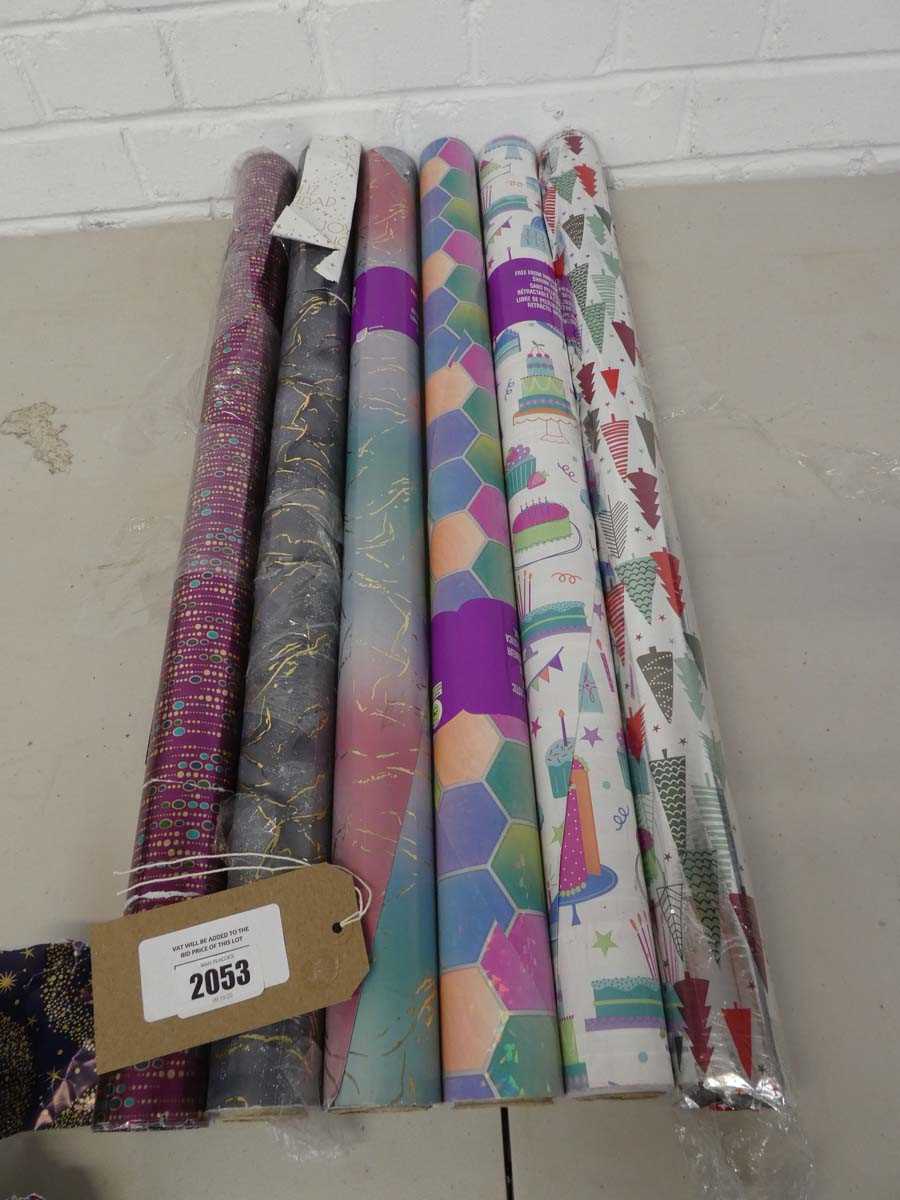 Lot x6 mixed themed rolls of gift wrap