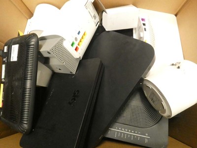 Lot 2415 - Box containing quantity of loose routers and hubs