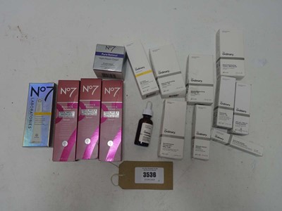 Lot 3536 - Selection of The Ordinary and No7 products