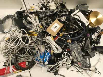 Lot 2418 - Bag containing quantity of cables, leads and PSUs