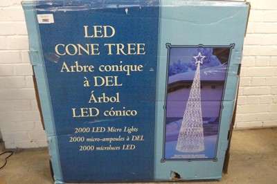 Lot 10' boxed LED cone tree with 2000 LED micro...