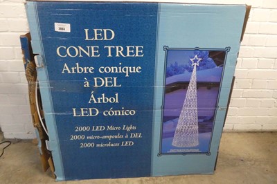 Lot 10' boxed LED cone tree with 2000 LED micro...