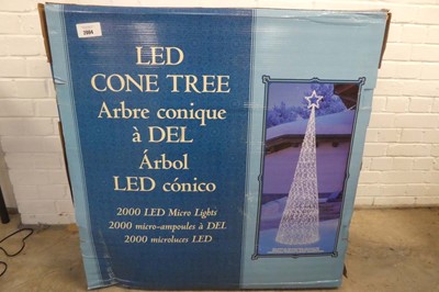 Lot 10' boxed LED cone tree with 2000 LED micro...