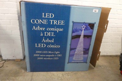 Lot 10' boxed LED cone tree with 2000 LED micro...