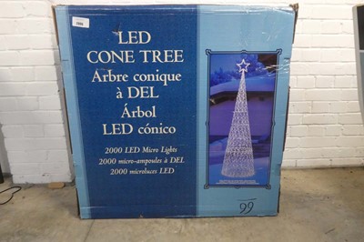 Lot 10' boxed LED cone tree with 2000 LED micro...