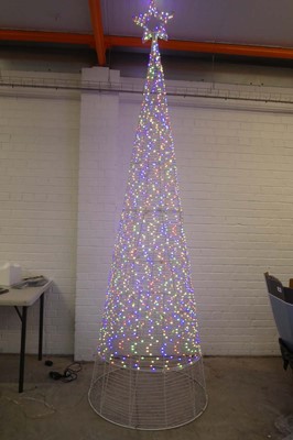 Lot Unboxed 10' LED cone tree with 2000 LED micro...