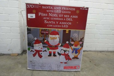 Lot Boxed Santa & Friends display with LED lights