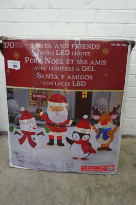 Lot Boxed Santa & Friends display with LED lights