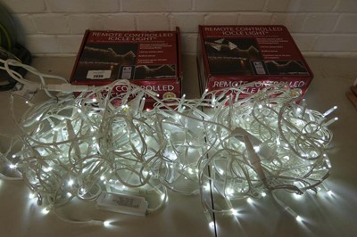 Lot 2 boxed sets of outdoor LED ice white icicle...