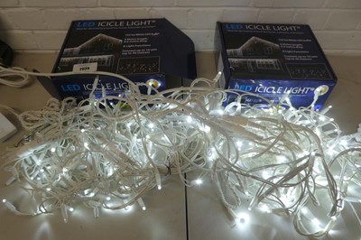 Lot 2 boxed sets of outdoor LED ice white icicle...