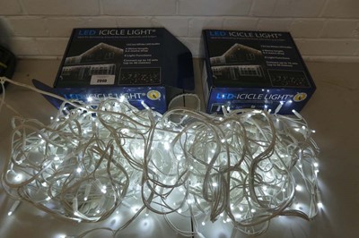Lot 2 boxed sets of outdoor LED ice white icicle...