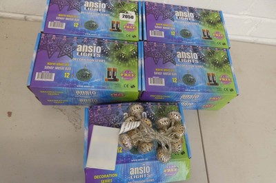 Lot 9 boxes of battery operated bauble shaped...