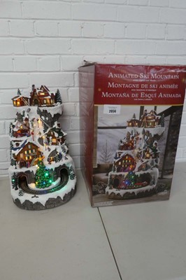 Lot Boxed animated ski mountain with lights and music