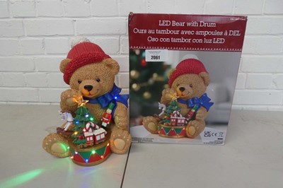 Lot Battery operated LED bear with drum ornament...
