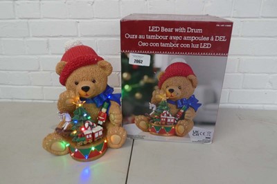 Lot Battery operated LED bear with drum ornament...