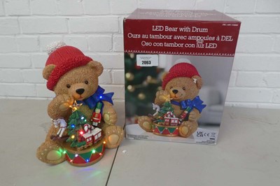 Lot Battery operated LED bear with drum ornament...
