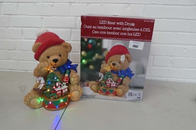 Lot Battery operated LED bear with drum ornament...