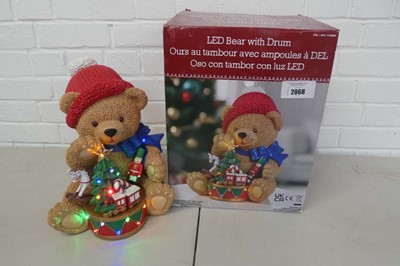 Lot Battery operated LED bear with drum ornament...