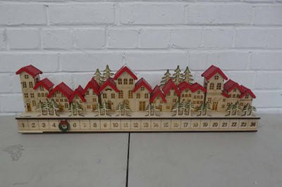 Lot Wooden light up village advent calendar